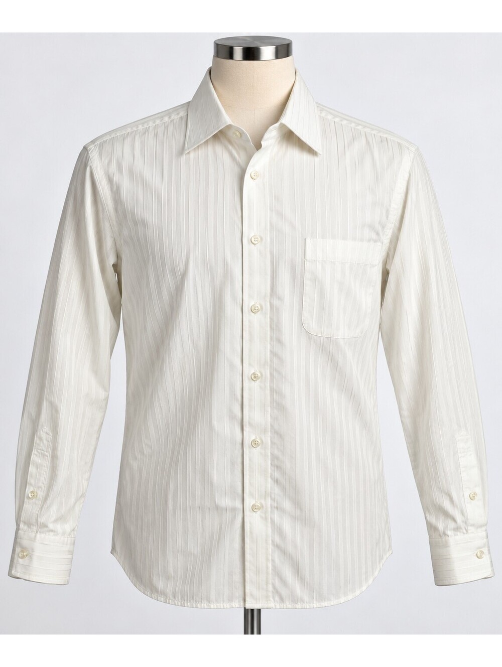 Ermenegildo Zegna Couture Men's 43/17 Ivory Dress Shirt